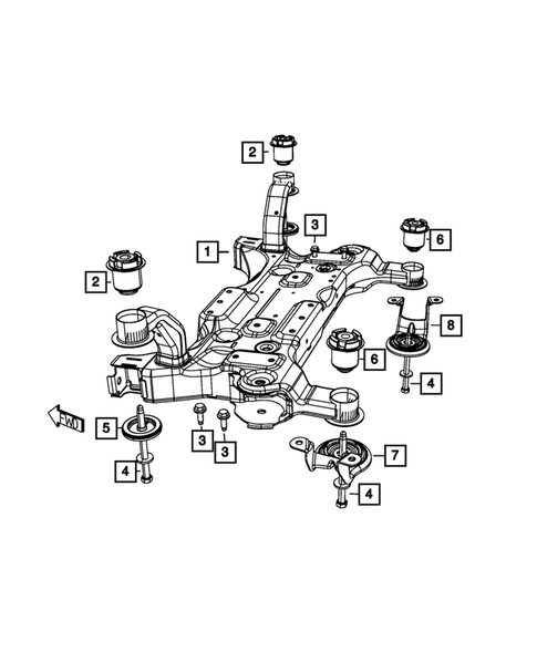 Front Suspension, Strut and Cradle for 2019 Dodge Grand Caravan #1