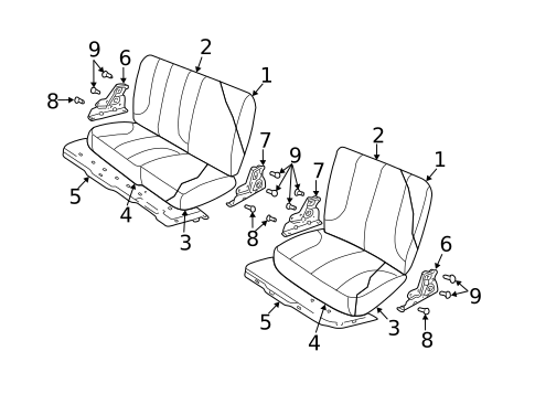 Rear Seat Components for 2003 Dodge Ram 3500 #0