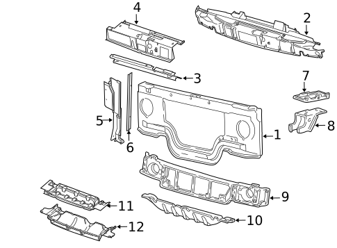 Radiator Support for 2002 Ford E-350 Econoline Club Wagon #0