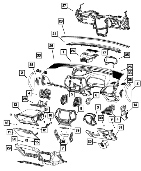 Instrument Panel for 2015 Jeep Cherokee #1