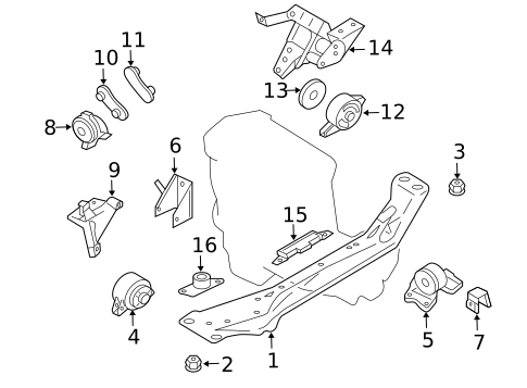 Engine & Trans Mounting for 2000 Nissan Sentra #0