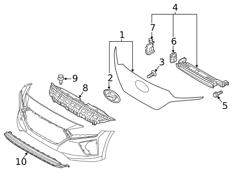 Grille & Components for 2018 Hyundai Ioniq #0