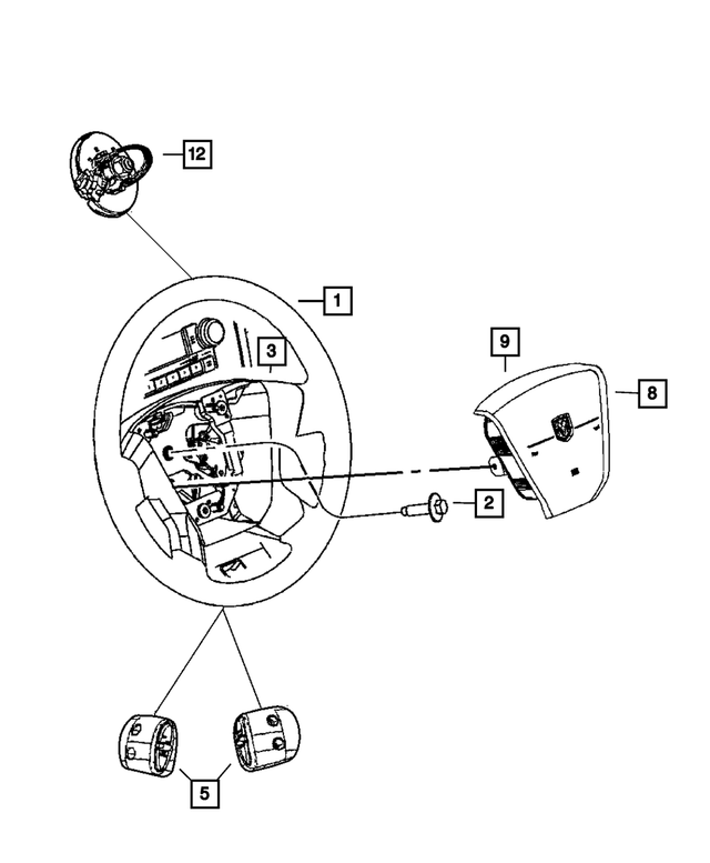 1EB83XDVAA - Steering: Steering Wheel for Mopar Image
