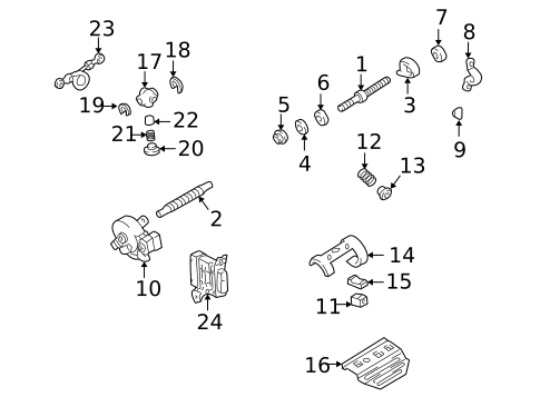 Steering Column Components for 2000 Lexus LX470 #0