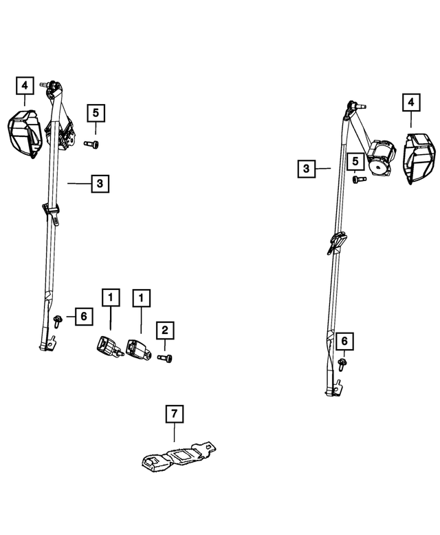 5ME391L1AB - Restraints: 2nd Rear Outer Seat Belt, Left for Mopar Image image