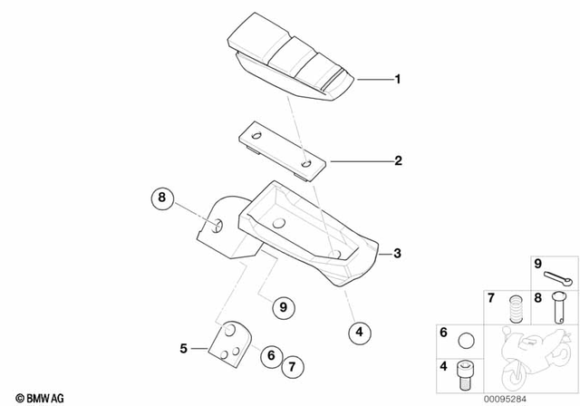46717654384 - Frame and Mounting Parts: Footrest Rubber -  for BMW-Motorrad Image