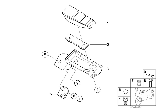 46717654285 - : Footrest, Rear Left for BMW-Motorrad Image