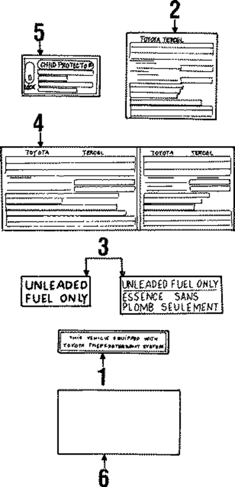 Labels for 1987 Toyota Tercel #0