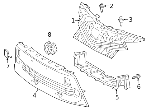 Grille & Components for 2016 Toyota Prius V #0