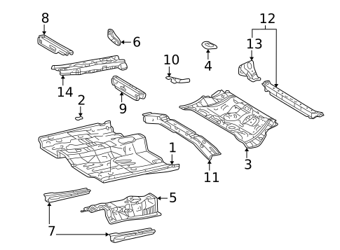 Floor & Rails for 2003 Pontiac Vibe #0