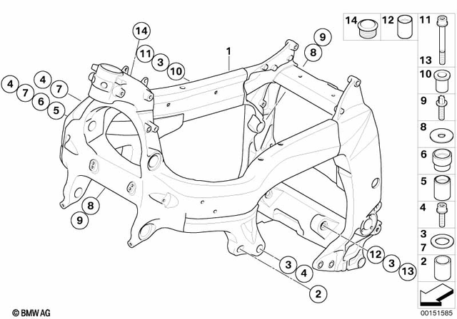 46717691623 - Frame and Mounting Parts: Bush - L=30Mm for BMW-Motorrad Image