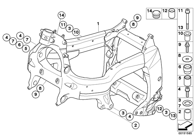 46717691623 - Frame and Mounting Parts: Bush - L=30Mm for BMW-Motorrad Image