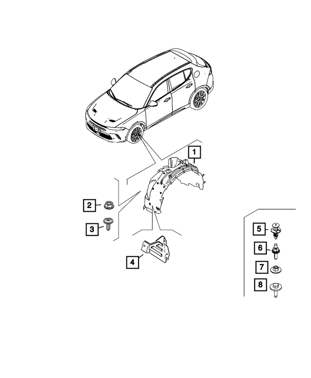 68617703AA - Body Sheet Metal Except Doors: Fender Shield, Left for Dodge: Hornet Image
