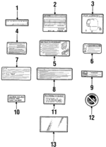 7454460090 - : 1996-1997 Lexus LX450 - Info Label for Lexus: LX450 Image