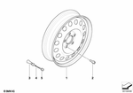 36116758778 - Wheels: Compact Spare Wheel, Steel, Black for BMW: 525i, 525xi, 528i, 528xi, 530i, 530xi, 535i, 535xi, 545i, 550i, X3 2.5i, X3 3.0i, X3 3.0si Image image
