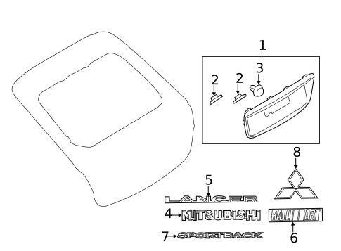 Exterior Trim - Lift Gate for 2014 Mitsubishi Lancer #0