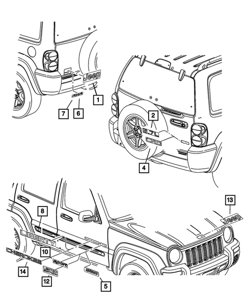 Nameplates for 2003 Jeep Liberty #0
