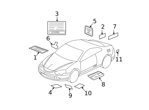 Labels for 2004 Acura RSX #0