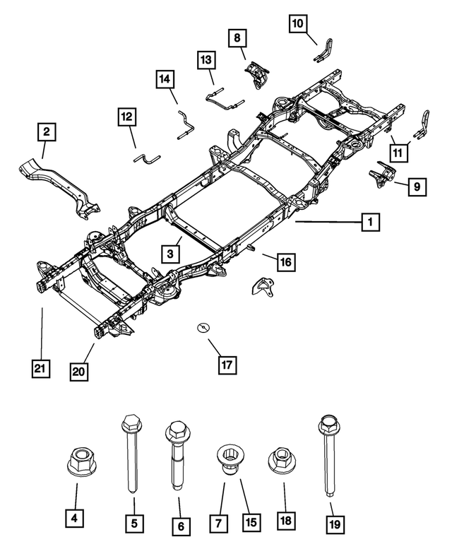 55276324AB - Frame, Bumper and Fascia: Frame To Body Isolator for Mopar Image
