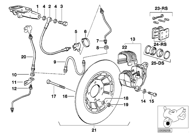 34321454613 - : Brake Pipe Right for BMW-Motorrad Image