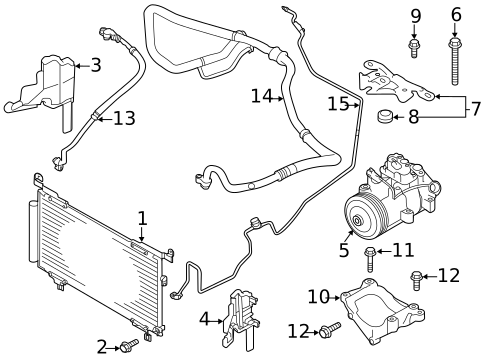 Condenser, Compressor & Lines for 2025 Subaru Legacy #0