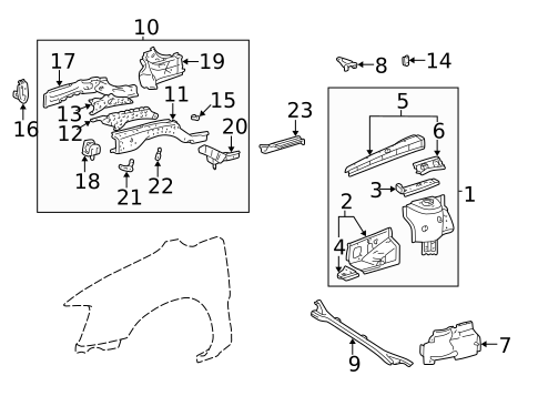 Structural Components & Rails for 2003 Lexus RX300 #0