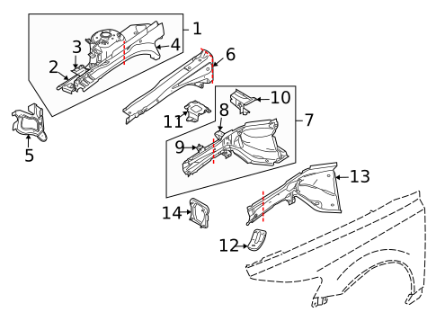 Structural Components & Rails for 2007 Volvo V50 #0