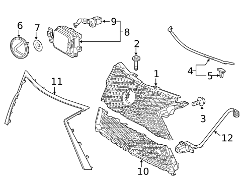 Grille & Components for 2018 Lexus RX450hL #2