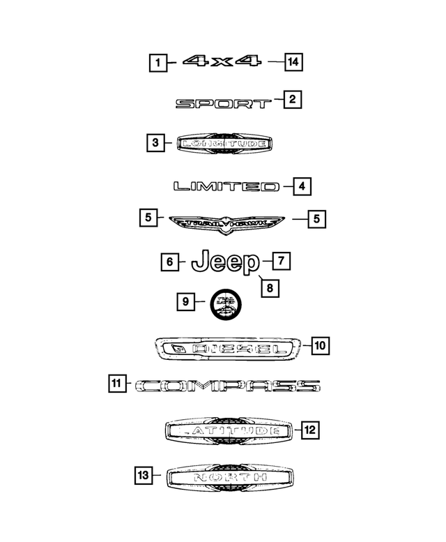 68421015AA - : Jeep Nameplate for Mopar Image