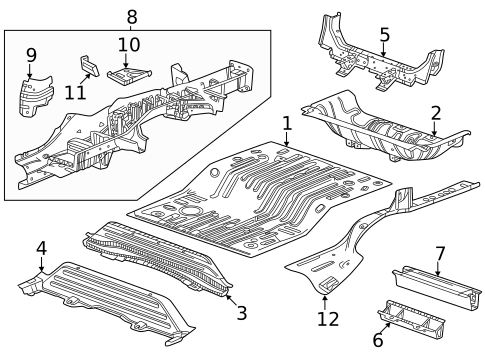 Rear Floor & Rails for 2024 Chevrolet Equinox EV #0