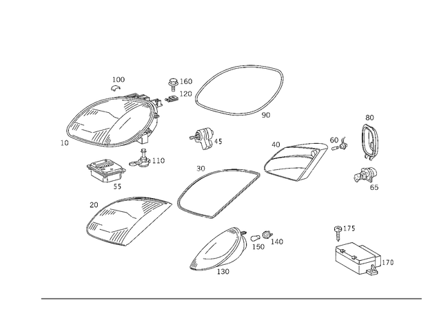 1708202861 - Electrical System: Lamp Unit for Mercedes-Benz: SLK230, SLK320 Image image
