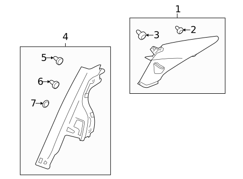 Interior Trim - Quarter Panels for 2010 Subaru Legacy #0