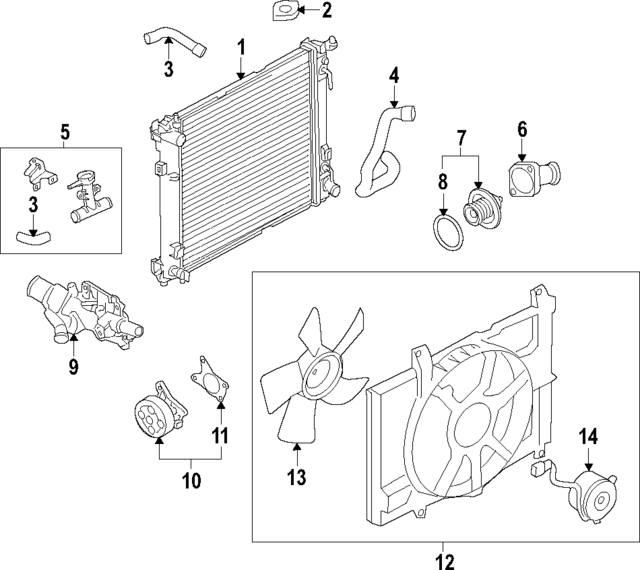 214103AB3B - Cooling System: Radiator for Nissan: Versa Image