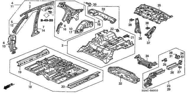 Inner Panel - Floor Panels (1) for 2005 Honda Civic #0