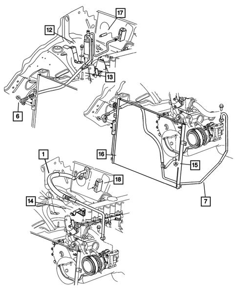 Air Conditioner and Heater Plumbing for 2002 Jeep Grand Cherokee #1