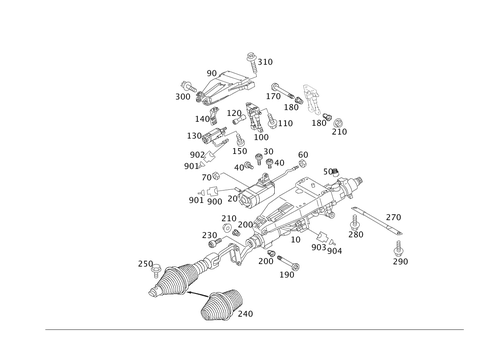 Steering Column Jacket Tube and Steering Shaft, Electrically Adjustable for 2007 Mercedes-Benz SLK280 #0