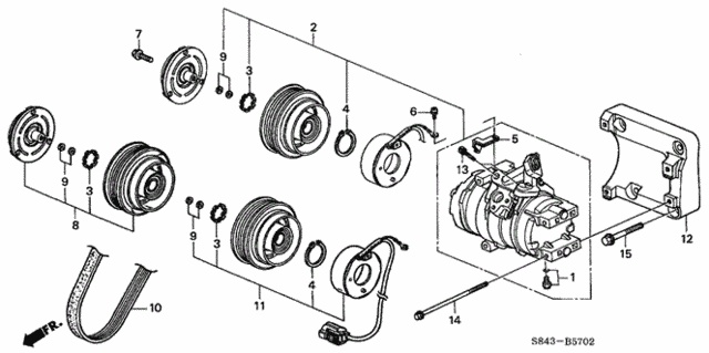 A/C Compressor (V6) for 2002 Honda Accord #0