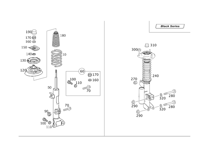 209320283064 - : Parts Kit, Shock Absorber for Mercedes-Benz Image