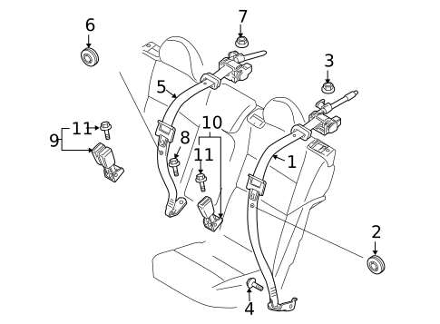 Rear Seat Belts for 2007 Volvo V50 #0