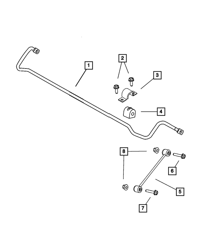4782873AB - Rear Suspension: Rear Suspension Stabilizer Bar for Mopar Image