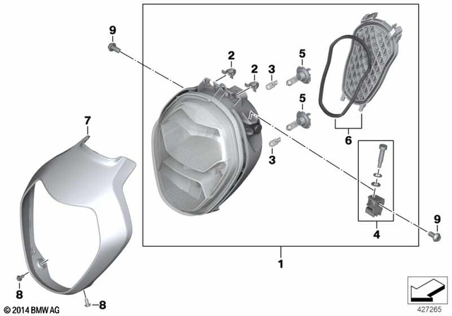 63128549261 - : Headlight for BMW-Motorrad Image