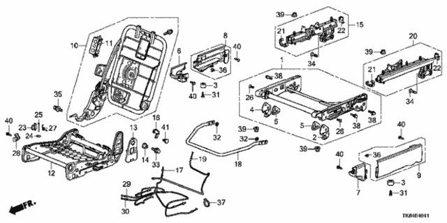 Middle Seat Components (R.) for 2011 Honda Odyssey #0