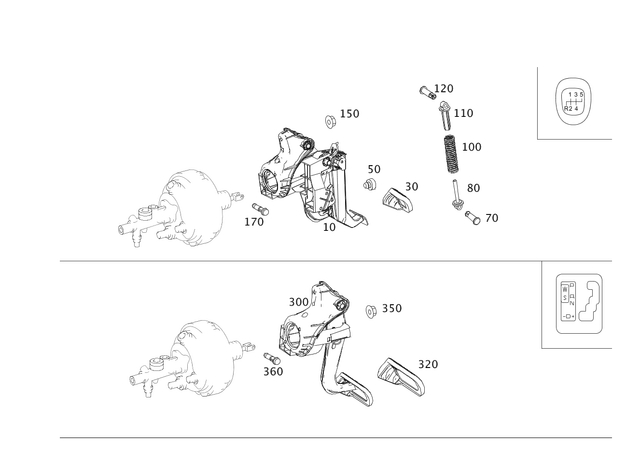 2042904701 - Pedal Assembly: Pedal System for Mercedes-Benz: C250, C300, C350, C63 AMG, E250, E350, E550, E63 AMG, E63 AMG S Image image