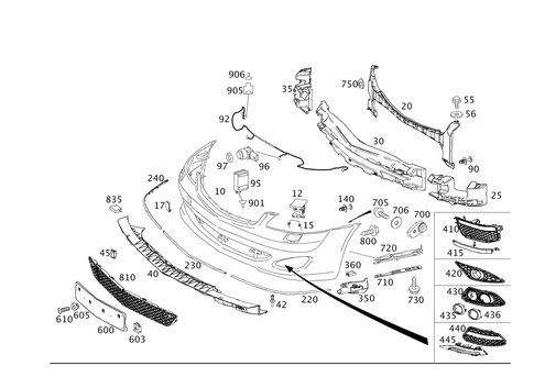 Front Bumper for 2009 Mercedes-Benz S 550 #0