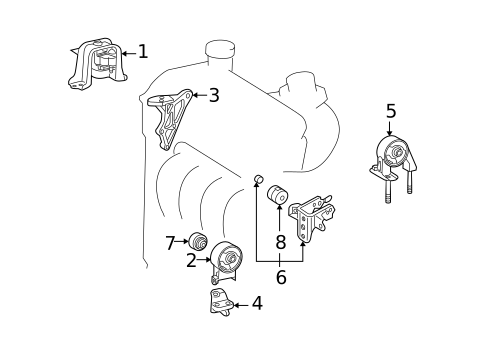 Engine & Trans Mounting for 2004 Scion xA #1