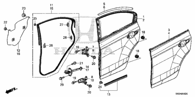 Rear Door Panels for 2013 Honda Civic #0