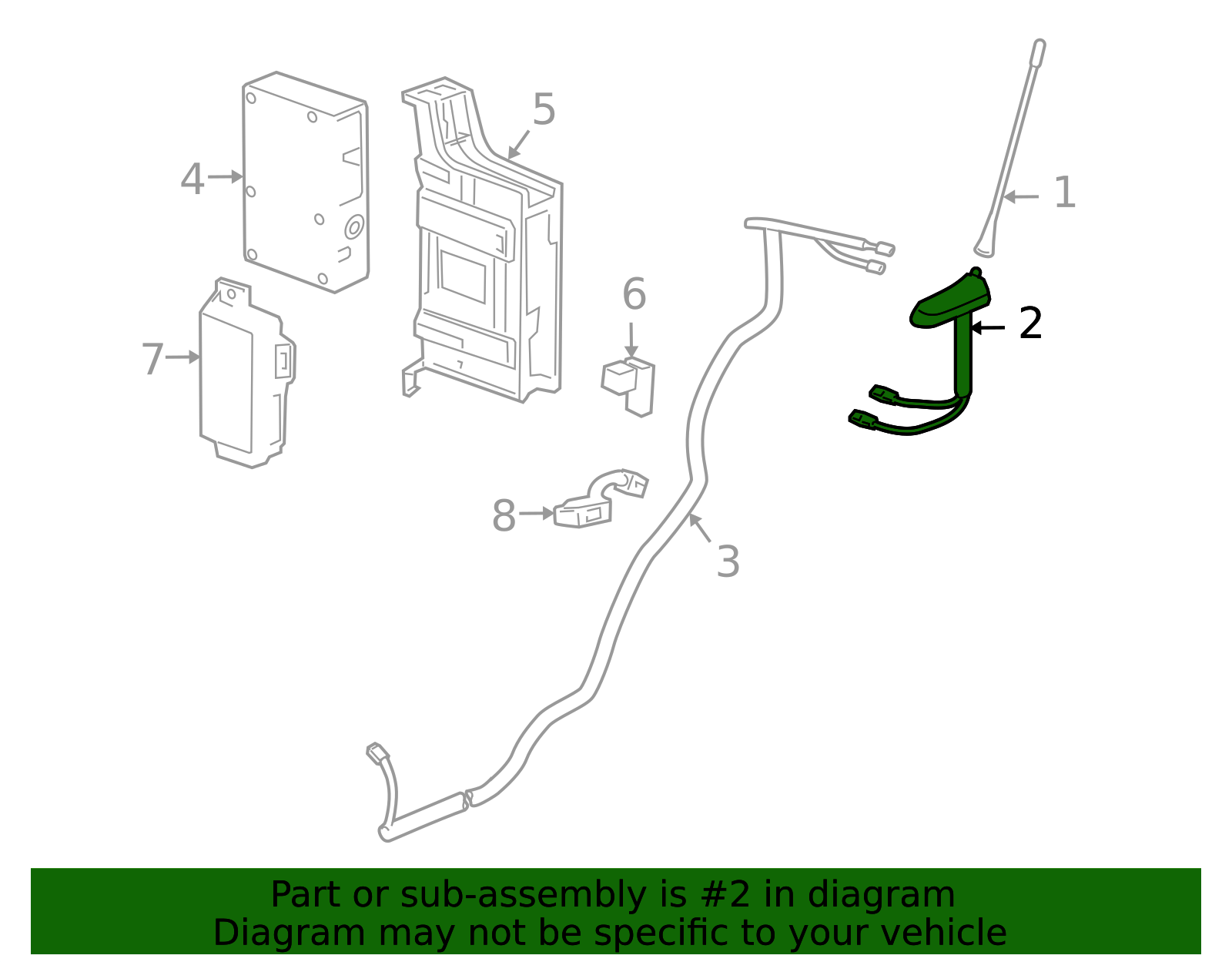 2015-2016 Chevrolet High Frequency Antenna 13453220 | TascaParts.com