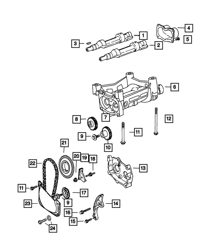 6501714 - Engine 2.4L Four Cylinder: Hex Head Screw And Washer, Trough To Carrier for Mopar Image