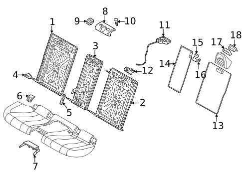Rear Seat Components for 2023 BMW 840i xDrive Gran Coupe #1