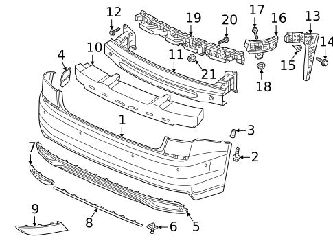 Bumper & Components - Rear for 2022 Volkswagen Passat #0